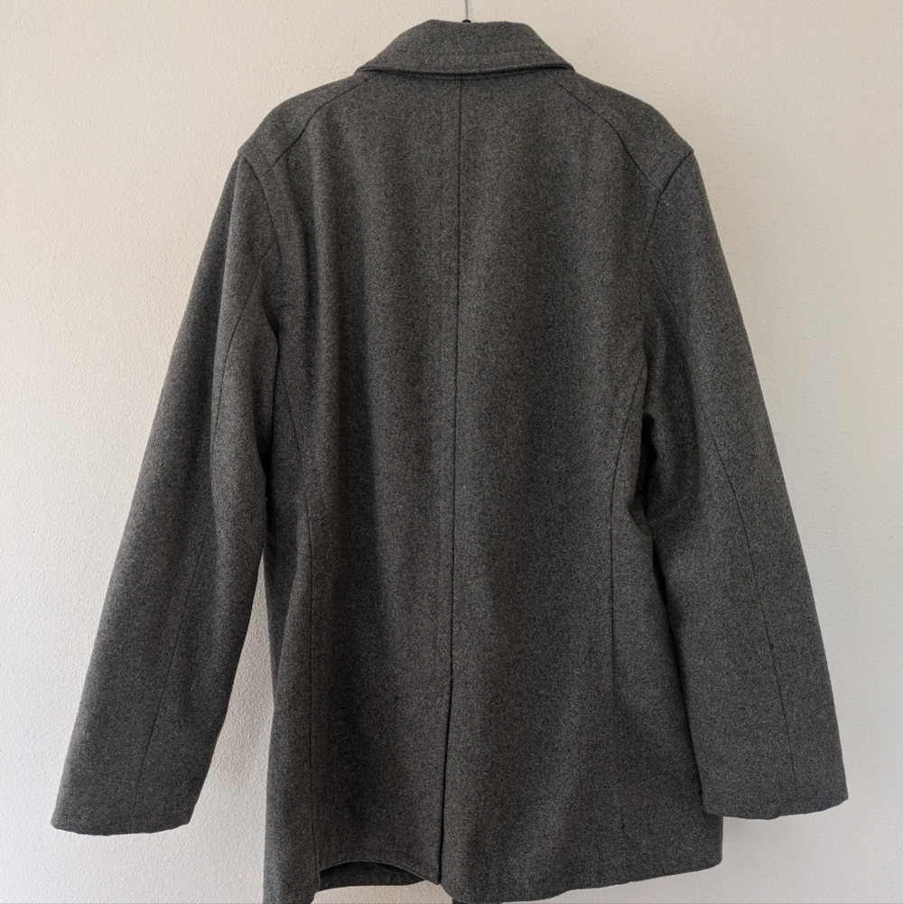 Vintage Old Navy Men's Wool Gray Double Breasted Peacoat size L Tall Classic - Picture 7 of 12
